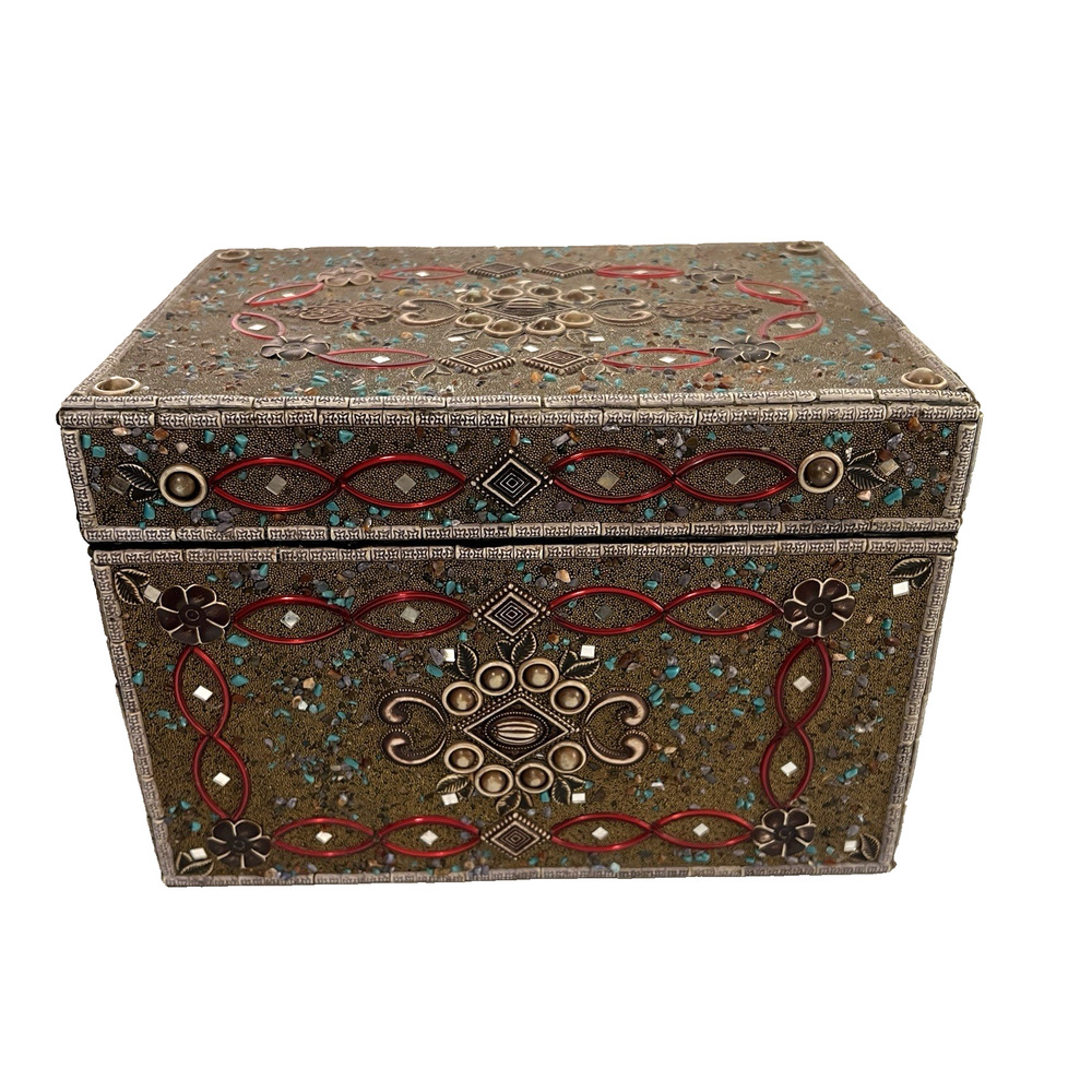 Decorative Storage Chest 13 x 9 x 9 Sparkly Sequin Treasure Box India Home Decor